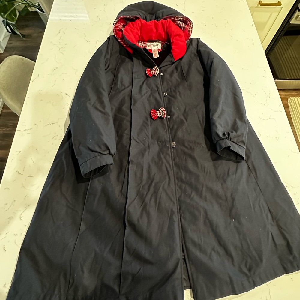 Girls Size 12 copper key trench coat